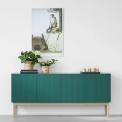 A2 Beam sideboard, lichtgrijs, onderstel van witgeolied eikenhout< Ladekasten & Dressoirs