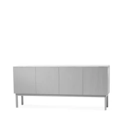 A2 Beam sideboard, lichtgrijs, lichtgrijs onderstel, blad van carrara marmer< Ladekasten & Dressoirs