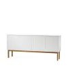A2 Beam sideboard, witte lak, onderstel van geolied eikenhout< Ladekasten & Dressoirs