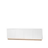 A2 Beam sideboard, witte lak, sokkel van geolied eikenhout< Tv- & Mediameubels|Ladekasten & Dressoirs