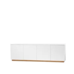 A2 Beam sideboard, witte lak, sokkel van geolied eikenhout< Tv- & Mediameubels|Ladekasten & Dressoirs