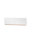 A2 Beam sideboard, witte lak, sokkel van witgeolied eikenhout< Tv- & Mediameubels|Ladekasten & Dressoirs