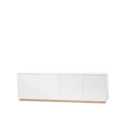 A2 Beam sideboard, witte lak, sokkel van witgeolied eikenhout< Tv- & Mediameubels|Ladekasten & Dressoirs