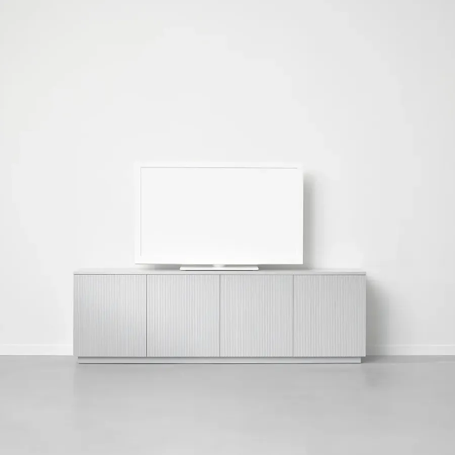 A2 Beam sideboard, witte lak, witte sokkel, blad van carrara marmer< Tv- & Mediameubels|Ladekasten & Dressoirs
