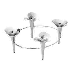 Georg Jensen Bloom kaarsenhouder Ø28 cm, Roestvrij staal< Kandelaars
