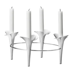 Georg Jensen Bloom kaarsenhouder Ø28 cm, Roestvrij staal< Kandelaars