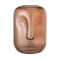 Bloomingville glazen vaas gezicht 25 cm, Bruin< Vazen
