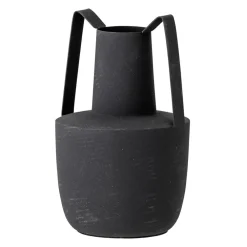 Bloomingville metalen vaas met handvat 20,5 cm, Zwart< Vazen