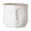 Bloomingville pot met gezicht 16,5x18 cm, Wit< Bloempotten