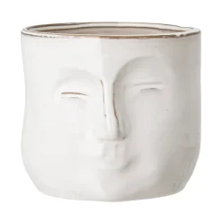 Bloomingville pot met gezicht 16,5x18 cm, Wit< Bloempotten