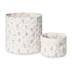 Garbo&Friends Bluebell satijnen gewatteerde mand 2-delig, 20xØ20 cm + 30xØ30 cm< Opbergoplossingen Voor De Kinderkamer|Opbergmanden