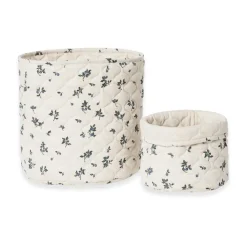 Garbo&Friends Blueberry Satin gewatteerde mand 2-delig, 20xØ20 cm + 30xØ30 cm< Opbergmanden|Opbergoplossingen Voor De Kinderkamer