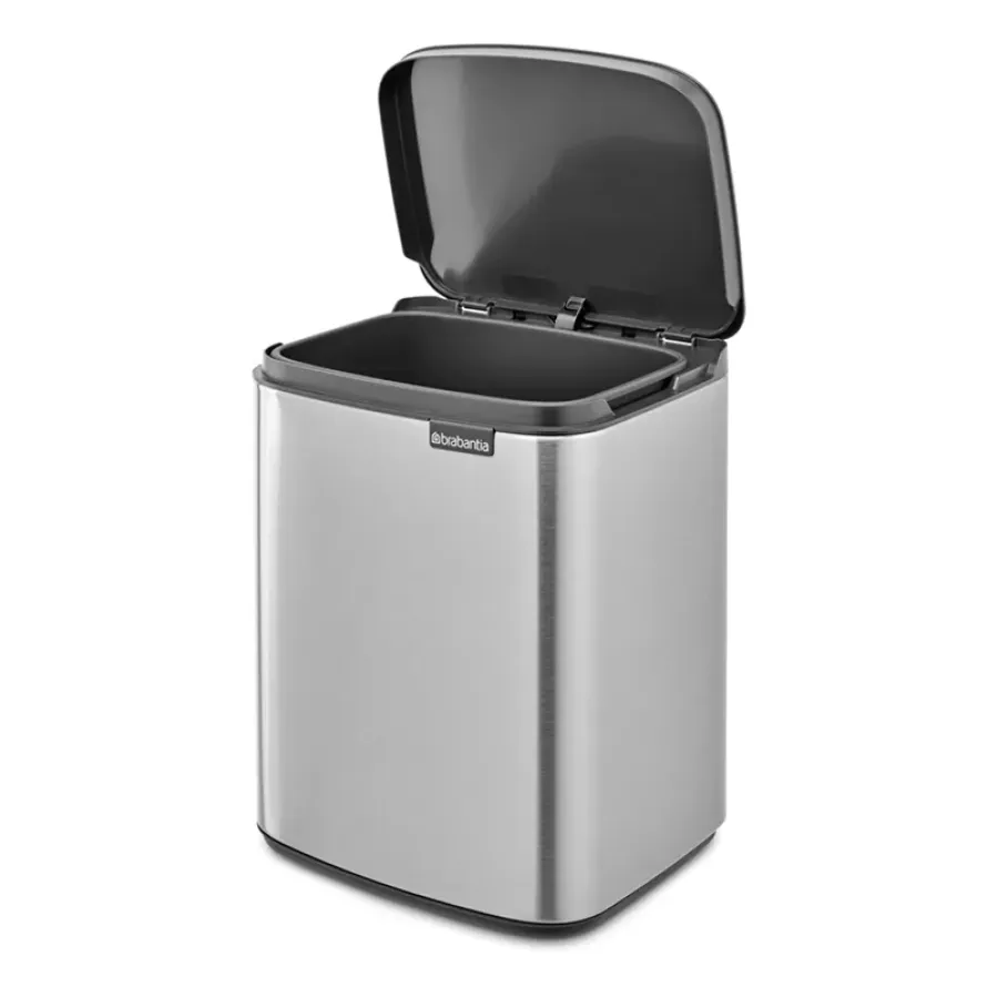 Brabantia Bo afvalemmer 7 l, Matgeborsteld staal< Pedaalemmers