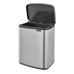 Brabantia Bo afvalemmer 12 l, Matgeborsteld staal< Pedaalemmers