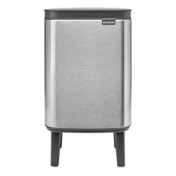 Brabantia Bo afvalemmer hoog 4 l, Matgeborsteld staal< Pedaalemmers