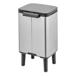 Brabantia Bo afvalemmer hoog 4 l, Matgeborsteld staal< Pedaalemmers