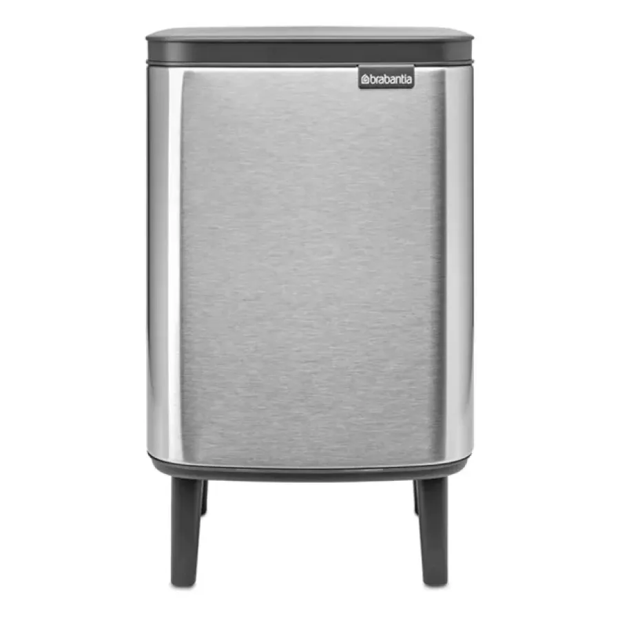 Brabantia Bo afvalemmer hoog 7 l, Matgeborsteld staal< Pedaalemmers