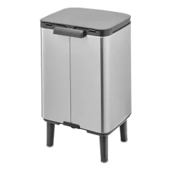 Brabantia Bo afvalemmer hoog 7 l, Matgeborsteld staal< Pedaalemmers