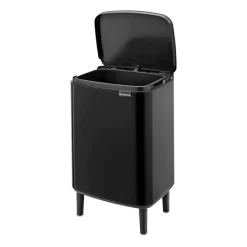 Brabantia Bo afvalemmer hoog 12 l, Matzwart< Pedaalemmers