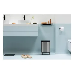 Brabantia Bo afvalemmer hoog 12 l, Matgeborsteld staal< Pedaalemmers