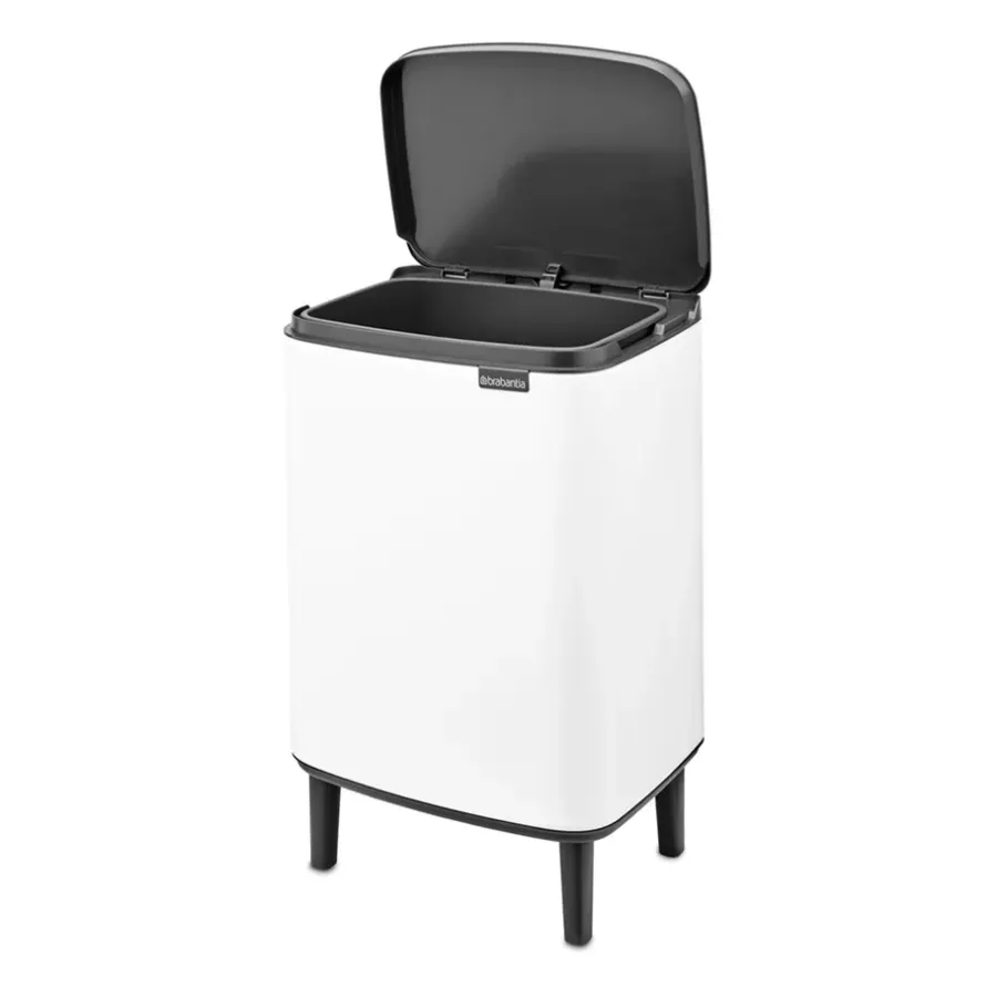 Brabantia Bo afvalemmer hoog 12 l, Wit< Pedaalemmers