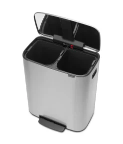 Brabantia Bo bin pedaalemmer 2x30 L, Mat staal< Pedaalemmers