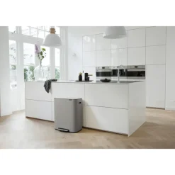 Brabantia Bo bin pedaalemmer 2x30 L, Mineral concrete grey< Pedaalemmers