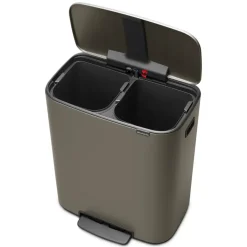 Brabantia Bo bin pedaalemmer 2x30 L, Platina< Pedaalemmers