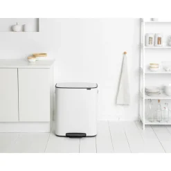 Brabantia Bo bin pedaalemmer 2x30 L, White< Pedaalemmers