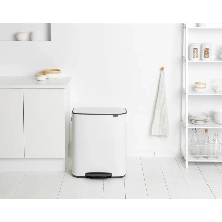 Brabantia Bo bin pedaalemmer 2x30 L, White< Pedaalemmers