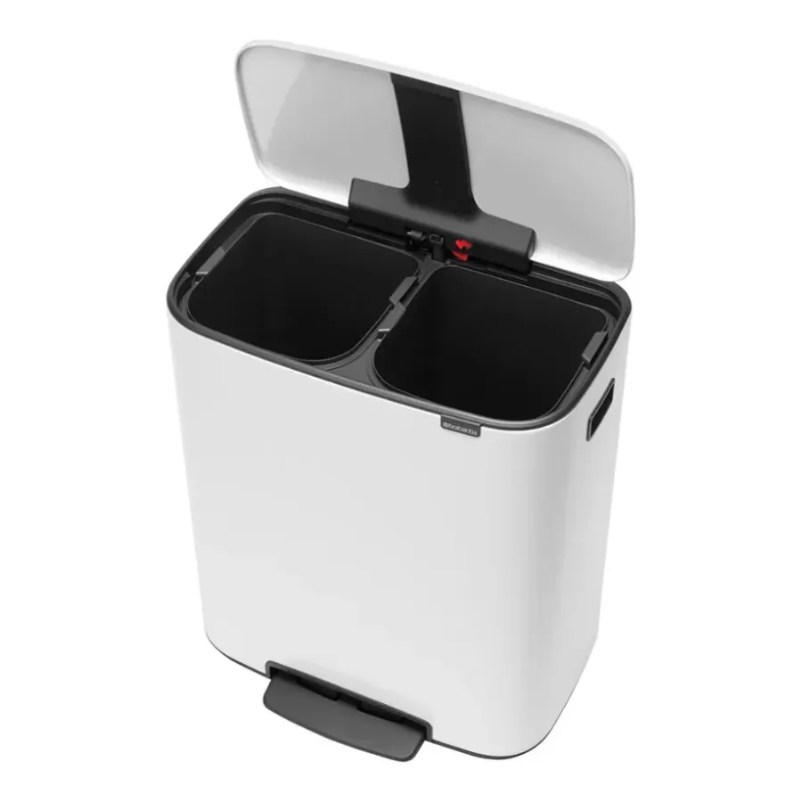 Brabantia Bo bin pedaalemmer 2x30 L, White< Pedaalemmers