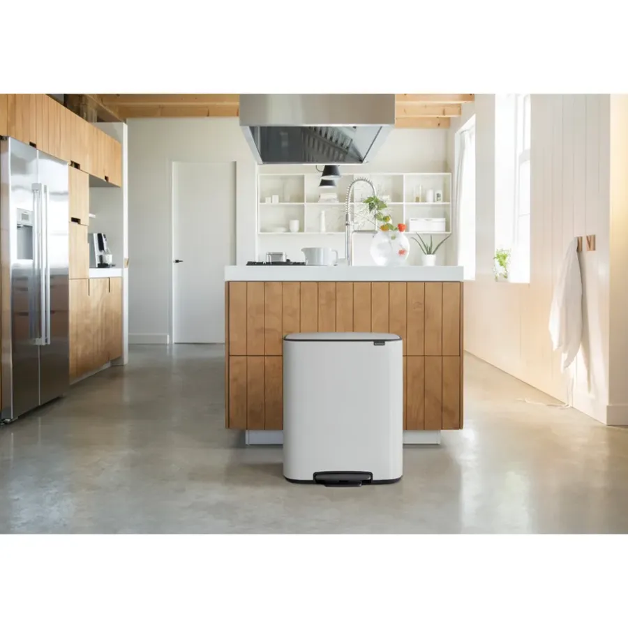 Brabantia Bo bin pedaalemmer 2x30 L, White< Pedaalemmers