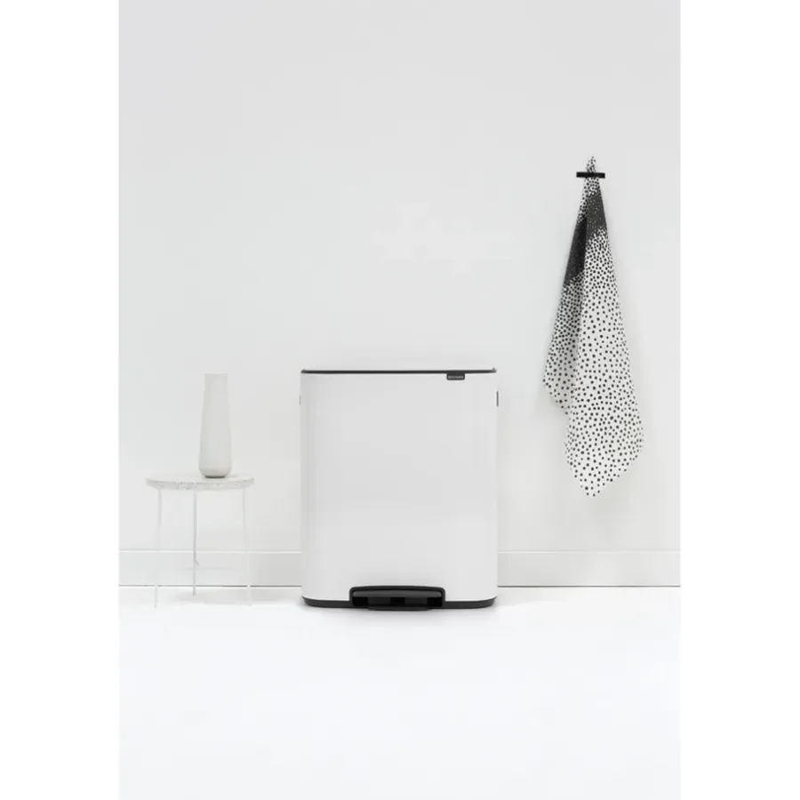 Brabantia Bo bin pedaalemmer 2x30 L, White< Pedaalemmers