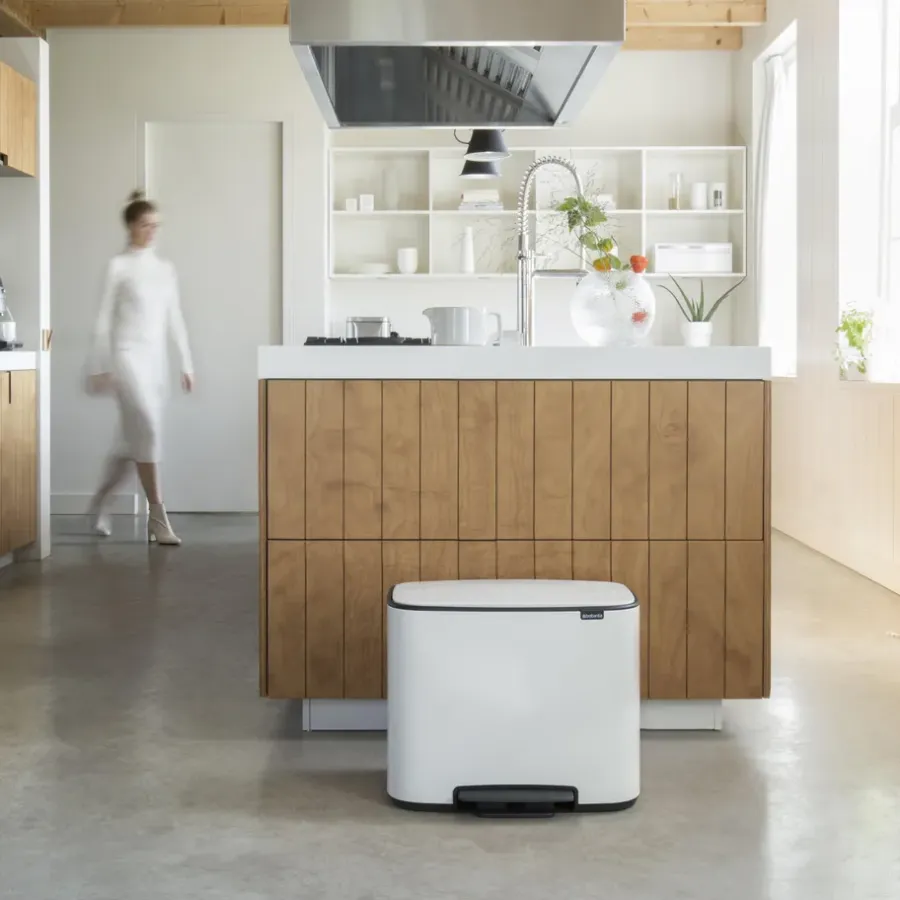 Brabantia Bo pedaalemmer 11 + 23 l., wit< Pedaalemmers