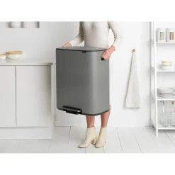 Brabantia Bo pedaalemmer 60 L, Mineral concrete grey< Pedaalemmers
