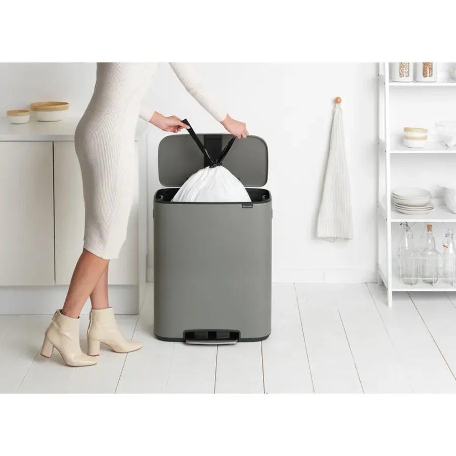 Brabantia Bo pedaalemmer 60 L, Mineral concrete grey< Pedaalemmers