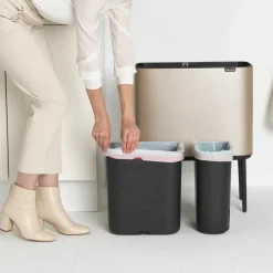 Brabantia Bo touch bin 11 + 23 liter, Metallic Gold< Pedaalemmers