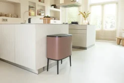 Brabantia Bo touch bin 11 + 23 liter, Satin Taupe< Pedaalemmers