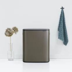 Brabantia Bo touch bin 60 L, Platinum< Prullenbakken