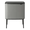 Brabantia Bo touch bin 36 liter, Mineral concrete grey< Pedaalemmers