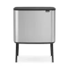 Brabantia Bo touch bin 3 x 11 liter, matte stainless steel (mat roestvrij staal)< Pedaalemmers