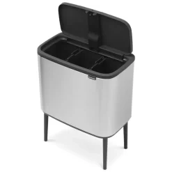 Brabantia Bo touch bin 3 x 11 liter, matte stainless steel (mat roestvrij staal)< Pedaalemmers