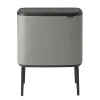 Brabantia Bo touch bin 3 x 11 liter, Mineral concrete grey< Pedaalemmers