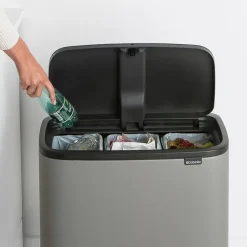 Brabantia Bo touch bin 3 x 11 liter, Mineral concrete grey< Pedaalemmers