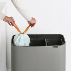 Brabantia Bo touch bin 3 x 11 liter, Mineral concrete grey< Pedaalemmers