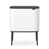 Brabantia Bo touch bin 3 x 11 liter, white (wit)< Pedaalemmers
