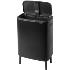Brabantia Bo touch bin high 60 L, Mat zwart< Prullenbakken