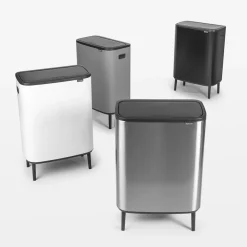 Brabantia Bo touch bin high 60 L, Mineral concrete grey< Prullenbakken