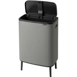 Brabantia Bo touch bin high 60 L, Mineral concrete grey< Prullenbakken