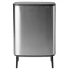 Brabantia Bo touch bin high 2x30 L, Mat geborsteld staal< Prullenbakken